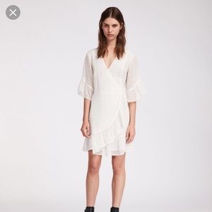 Allsaints Marlow Ette Dress in Chalk White
